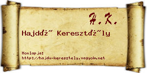 Hajdú Keresztély névjegykártya